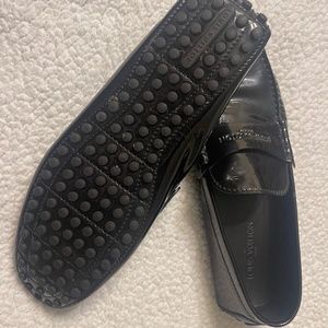 LOUIS VUITTON MEN'S BLACK PATENT LEATHER LOAFERS DRIVER